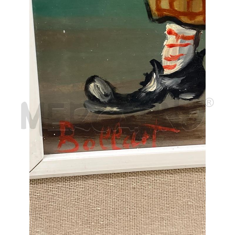 QUADRO OLIO SU MASONITE PAGLIACCIO TRISTE FIRMA BOLLAT | Mercatino dell'Usato Teramo 2