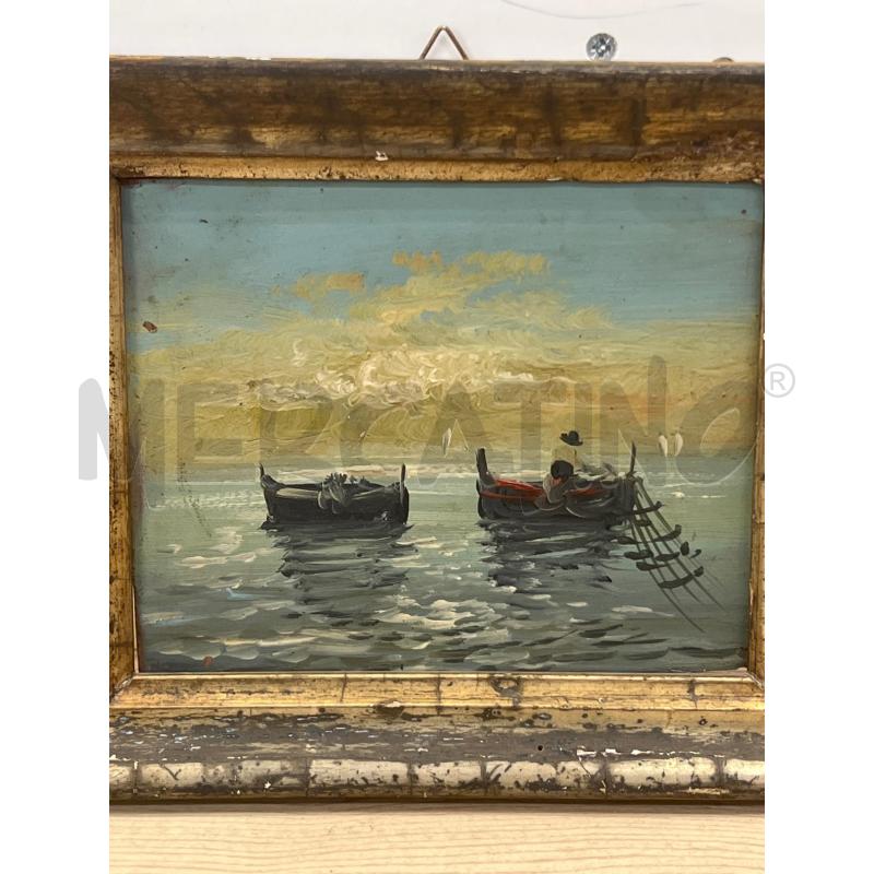 QUADRO OLIO SU TELA BARCHETTE DIPINTE 16X12 | Mercatino dell'Usato Teramo 2