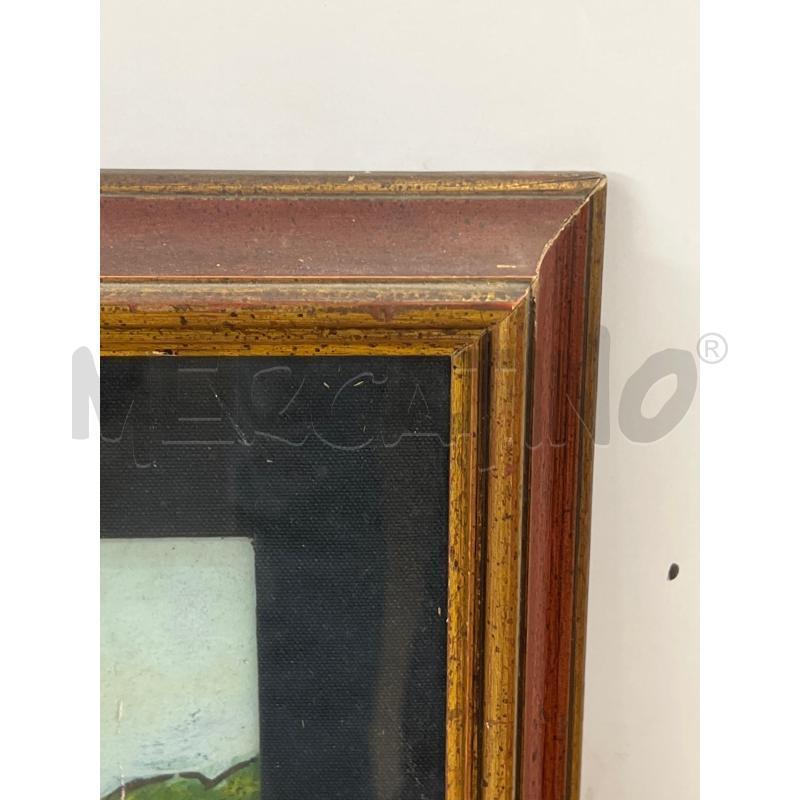 QUADRO OLIO SU TELA CASE BIANCHE TETTI ROSSI IN COLLINA 50X70+ CORNICE ROSSA DORATA | Mercatino dell'Usato Teramo 5
