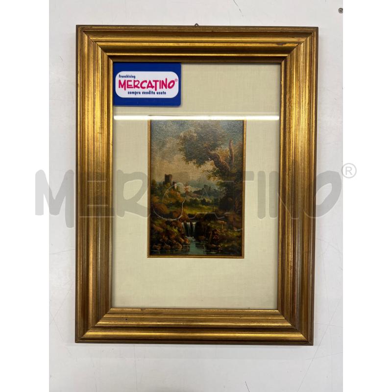 QUADRO OLIO SU TELA PAESAGGIO CORNICE DORATA | Mercatino dell'Usato Teramo 1