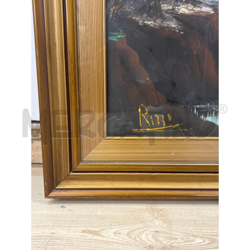 QUADRO OLIO SU TELA PAESAGGIO + CORNICE LEGNO | Mercatino dell'Usato Teramo 2
