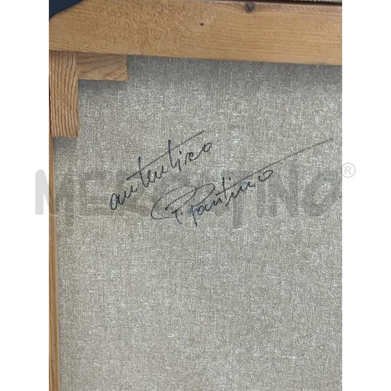 QUADRO OLIO SU TELA PIETRO PANTINO AL PARCO - 70X50 + CORNICE LEGNO DORATA IMPORTANTE | Mercatino dell'Usato Teramo 5