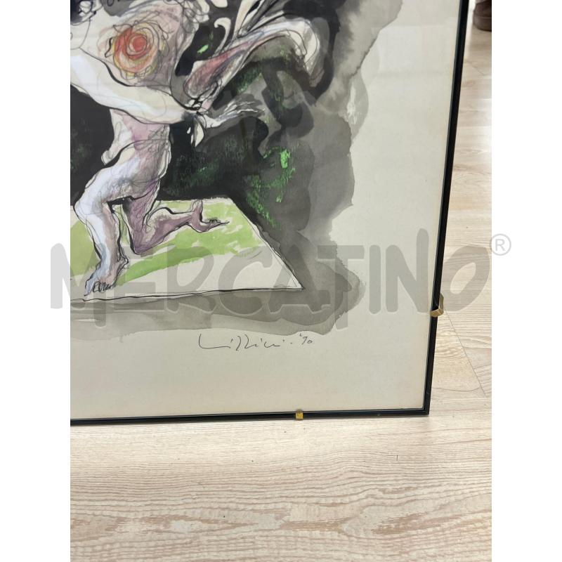 QUADRO OPERA ASTRATTA LILLIU 90 RAFFIGURAZIONE UOMONI ASTRATTI | Mercatino dell'Usato Teramo 2