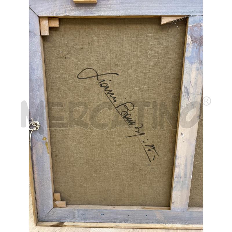 QUADRO OPERA ASTRATTA MODERNA MATERICA GIANNI A FIRMA TONI GRIGI ROSSI 100X75 | Mercatino dell'Usato Teramo 3