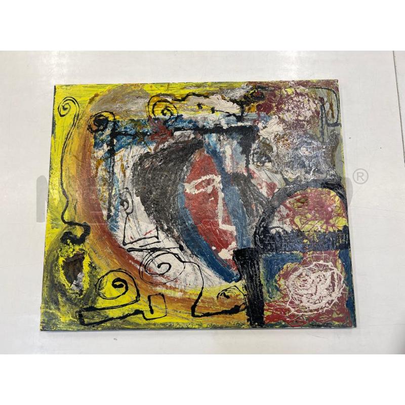 QUADRO OPERA ASTRATTA TECNICA MISTA MATERICO - 60X50CM | Mercatino dell'Usato Teramo 1