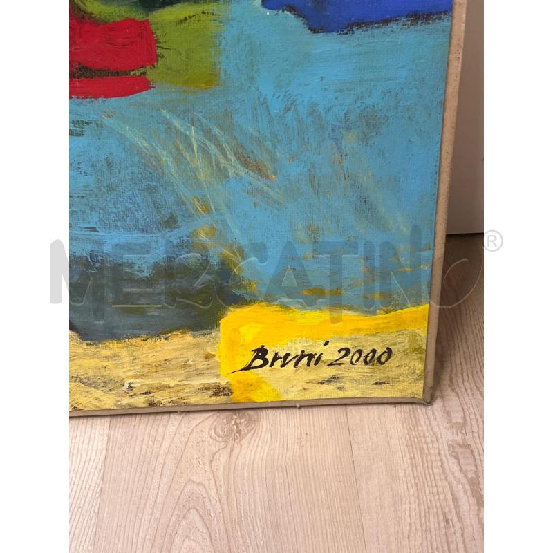 QUADRO OPERA MODERNA ACRILICO SU TELA MARILENA BRUNI TONI GIALLI BLU 150X100 CM | Mercatino dell'Usato Teramo 2