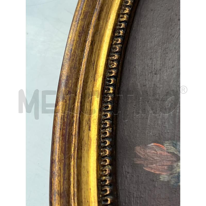 QUADRO OVALE DIPINTO AD OLIO FIORI + CORNICE DORATA | Mercatino dell'Usato Teramo 3