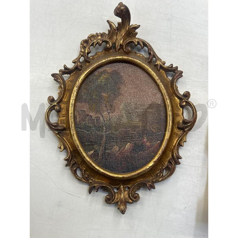 QUADRO OVALE DIPINTO OLIO FINITURE CORNICE DORATA | Mercatino dell'Usato Teramo 1