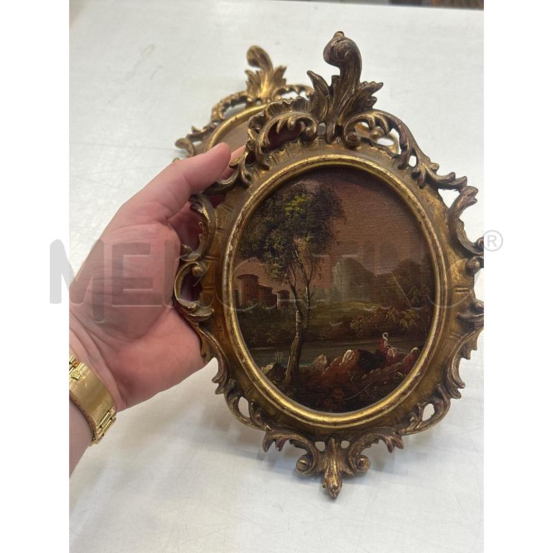 QUADRO OVALE DIPINTO OLIO FINITURE CORNICE DORATA | Mercatino dell'Usato Teramo 2