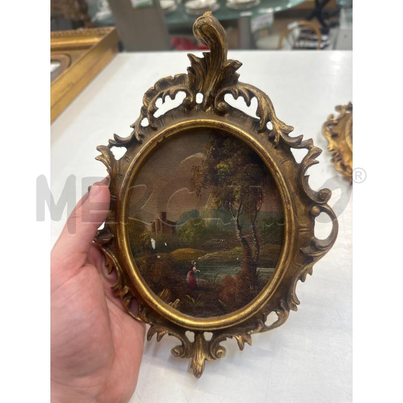QUADRO OVALE DIPINTO OLIO FINITURE CORNICE DORATA | Mercatino dell'Usato Teramo 1