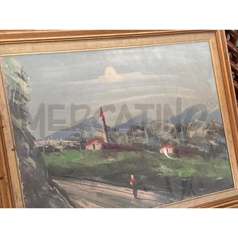 QUADRO PAESAGGIO CORNICE LEGNO DORATO | Mercatino dell'Usato Teramo 3