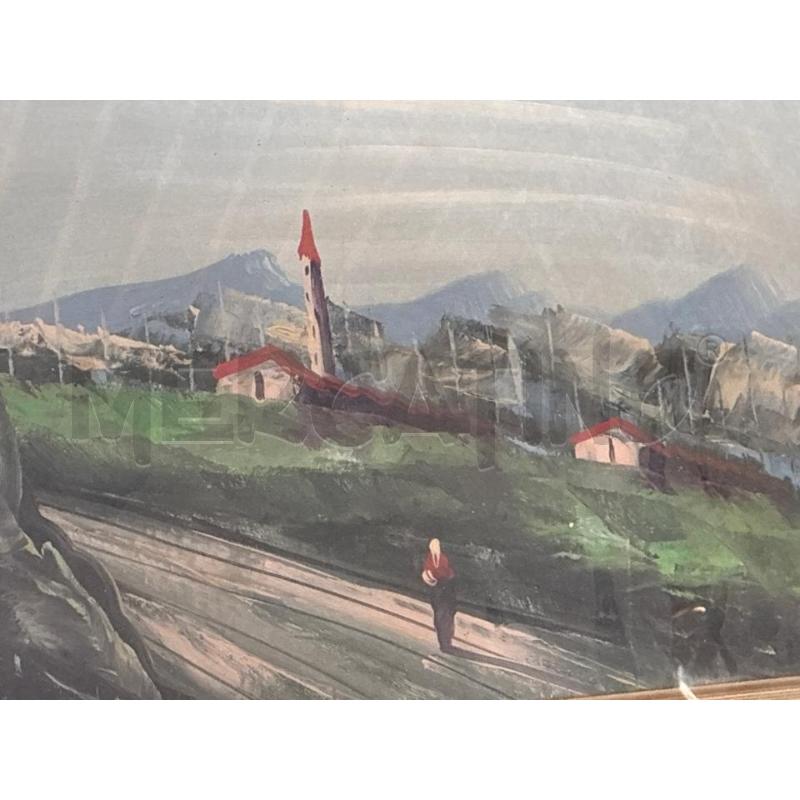 QUADRO PAESAGGIO CORNICE LEGNO DORATO | Mercatino dell'Usato Teramo 4