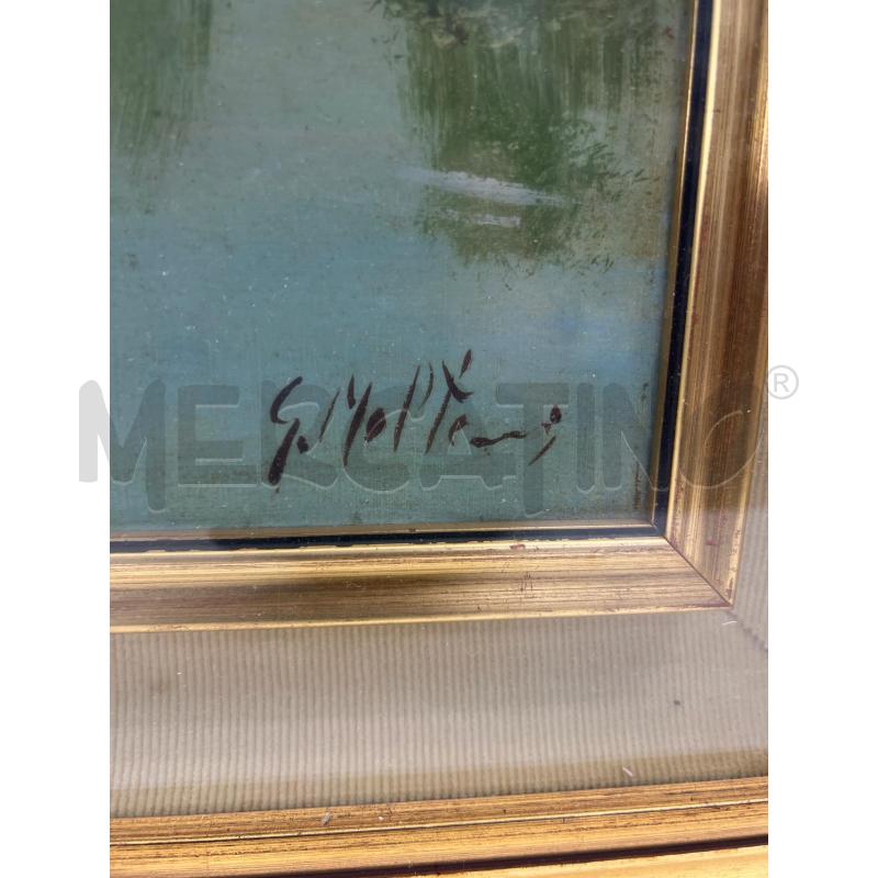 QUADRO PAESAGGIO OLIO SU TELA + CORNICE DORATA | Mercatino dell'Usato Teramo 3