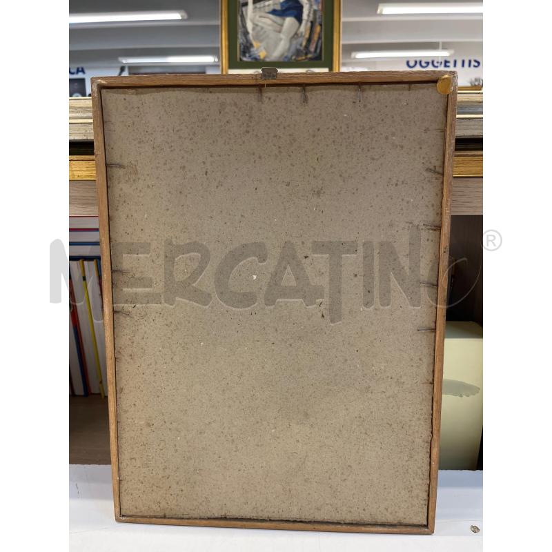 QUADRO RAMBELLI 1955 ASTRATTO FIGURE UMANE TONI ROSSI 33X43 | Mercatino dell'Usato Teramo 3