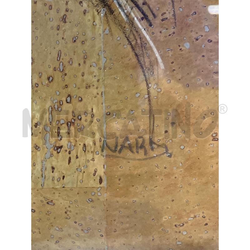 QUADRO SARDO SU SUGHERO A FIRMA NARDI RAGAZZINA SEDUTA + CORNICE LEGNO DORATA | Mercatino dell'Usato Teramo 2