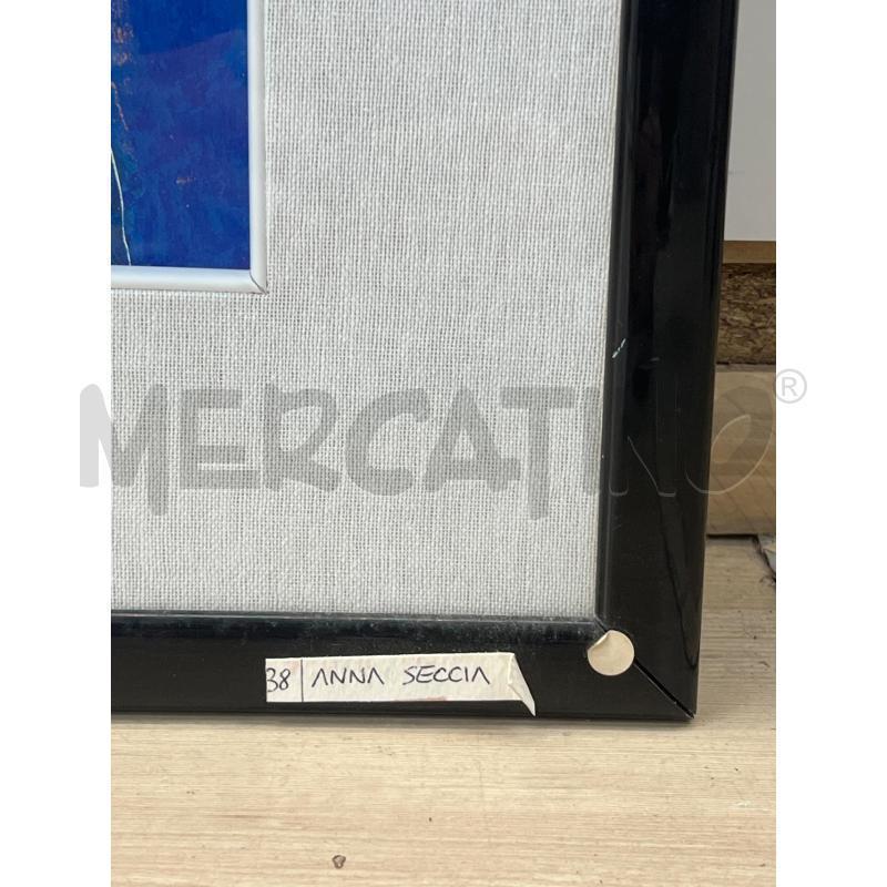 QUADRO SECCIA ANNA ARTE CONTEMPORANEA MISTA SU TAVOLA TONI BLU VERDI 50X60 | Mercatino dell'Usato Teramo 3