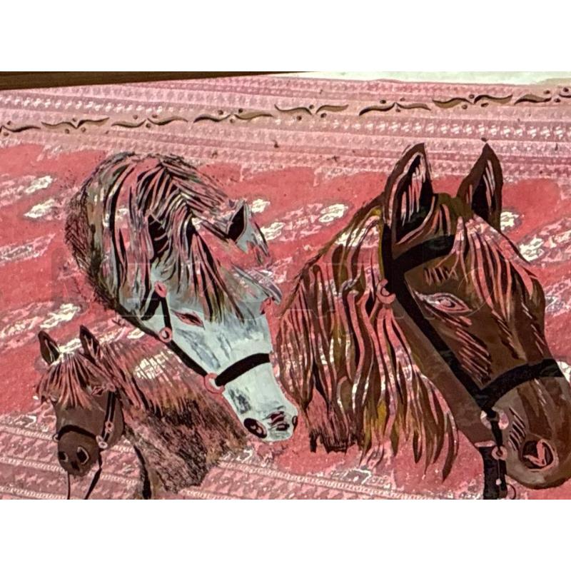 QUADRO SPECCHIO CAVALLI CORNICE LEGNO | Mercatino dell'Usato Teramo 3