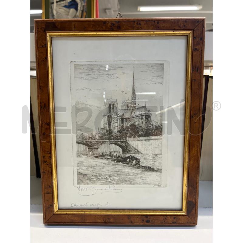 QUADRO STAMPA NOTRE DAME + CORNCIE LEGNO | Mercatino dell'Usato Teramo 1