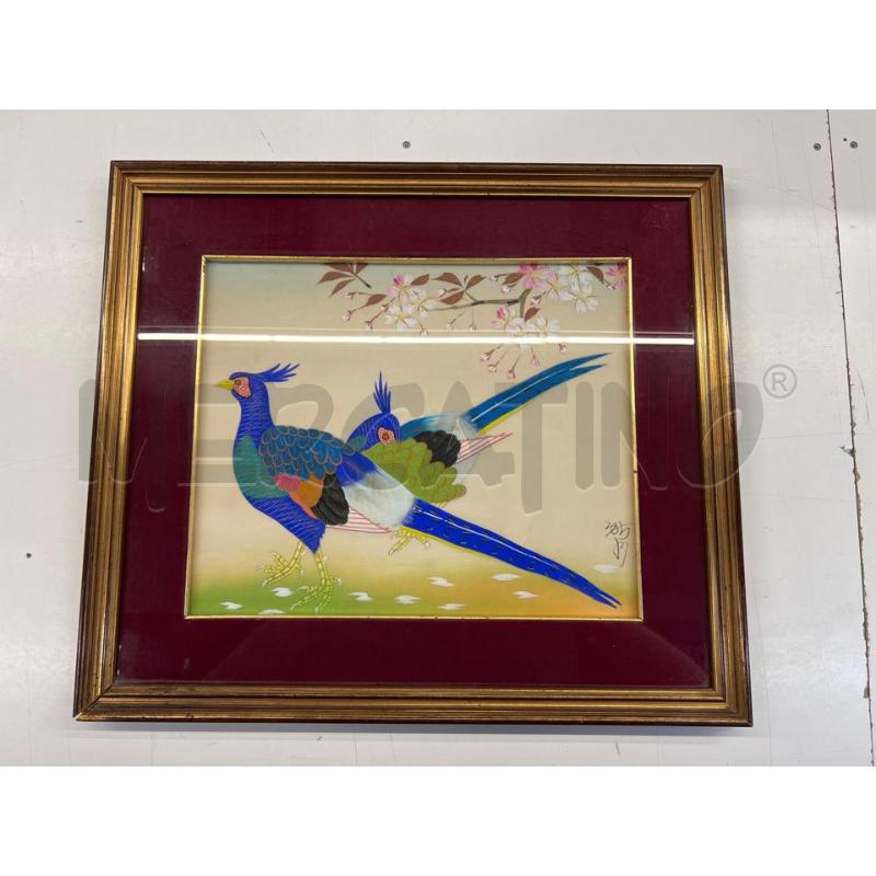 QUADRO STAMPA TESSUTO PAVONI ORIENTALI | Mercatino dell'Usato Teramo 1