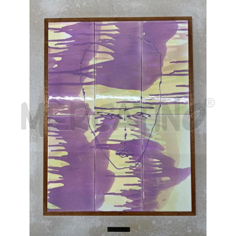 QUADRO SU MAIOLICA SAGE VERNIS MATTONELLE GIALLO VIOLA | Mercatino dell'Usato Teramo 5