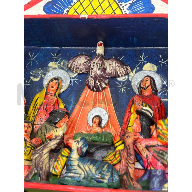 RETABLO DELLA NATIVITA' AYACUCHANO ARTE POOPOLARE SCATOLA IN LEGNO PERUVIANA FATTA A MANO | Mercatino dell'Usato Teramo 4