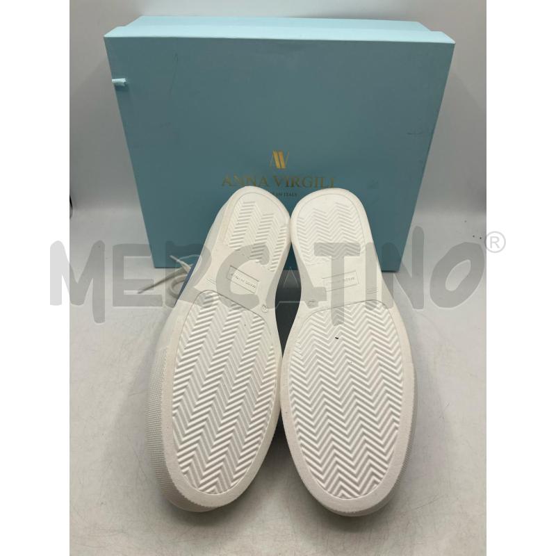 SCARPE DONNA ANNA VIRGILI CELESTE ELASTICO BIANCO TALLONE | Mercatino dell'Usato Teramo 3