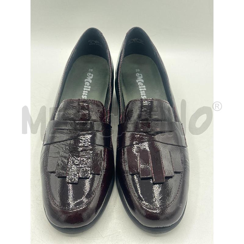 SCARPE DONNA MELLUSO BORDEAUX LUCIDO CON FRANGIA | Mercatino dell'Usato Teramo 1