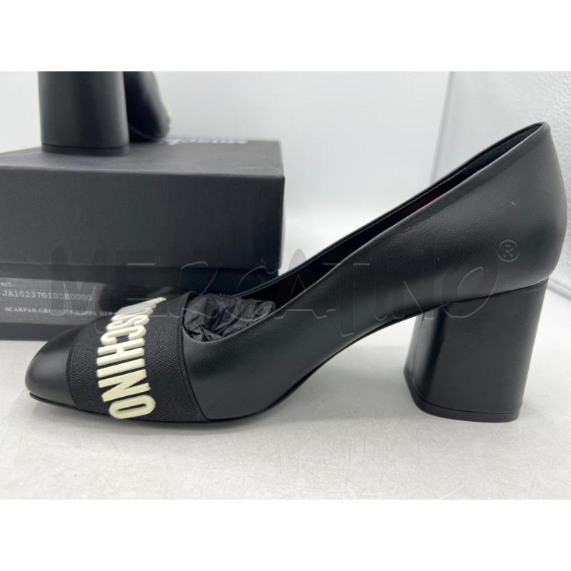 SCARPE TACCHI LOVE MOSCHINO NERE FASCIA SCRITTA BIANCA TACCO BASSO | Mercatino dell'Usato Teramo 3
