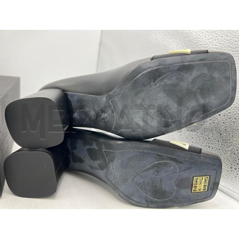 SCARPE TACCHI LOVE MOSCHINO NERE FASCIA SCRITTA BIANCA TACCO BASSO | Mercatino dell'Usato Teramo 5