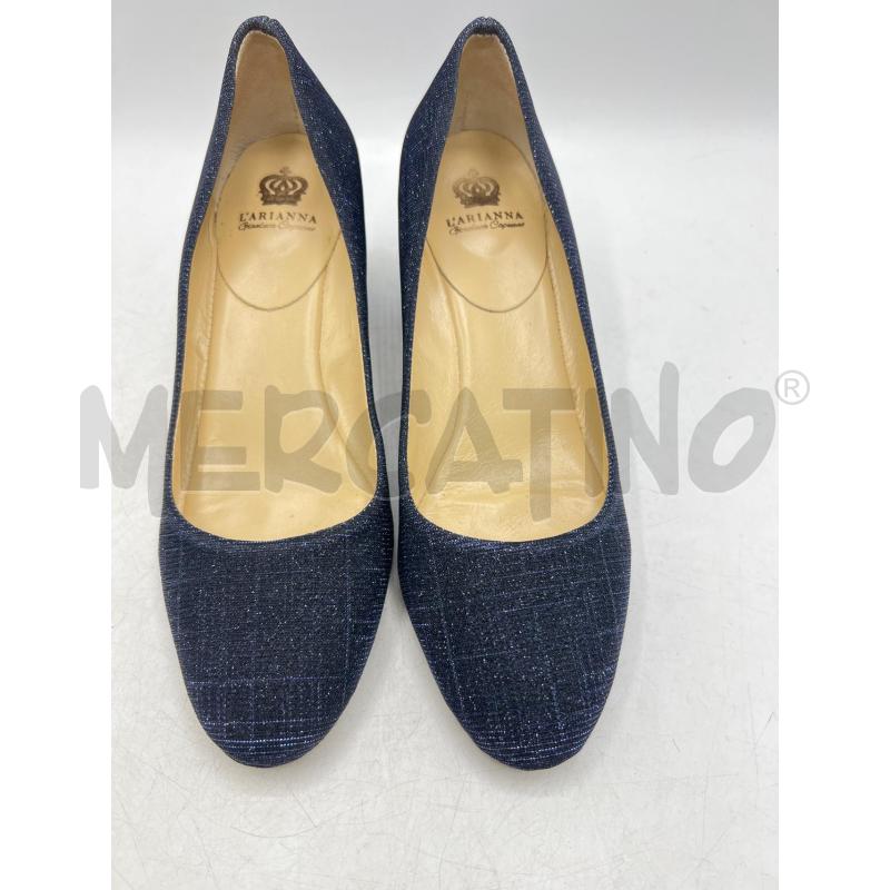 SCARPE TACCHI L'ARIANNA BLU LUREX TACCO BASSO | Mercatino dell'Usato Teramo 1