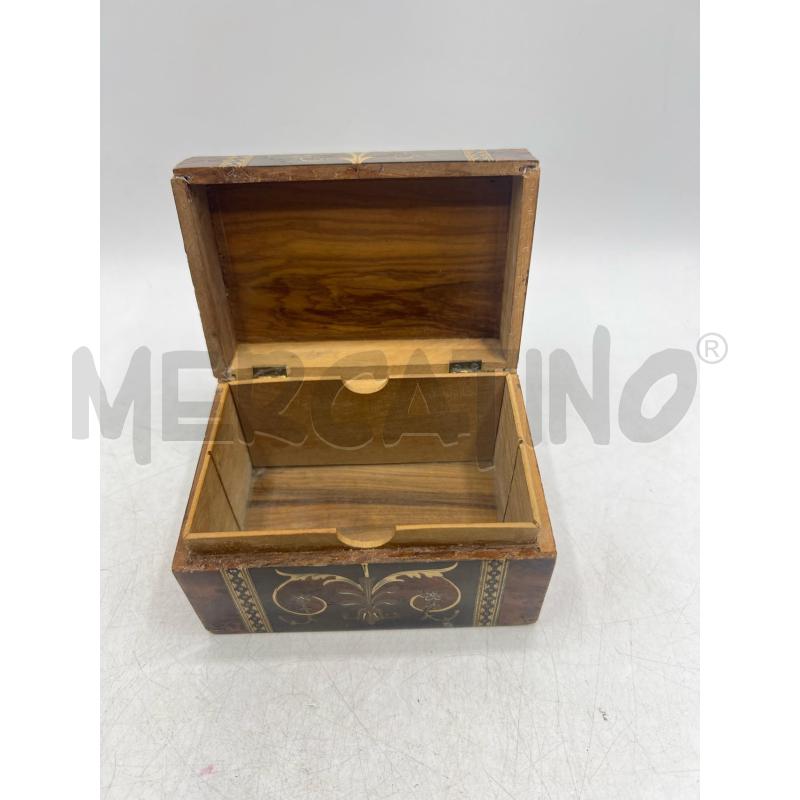 SCATOLETTA EPOCA IN LEGNO INTARSIATO EBANISTERIA - DA RESTAURARE 12X7X8 | Mercatino dell'Usato Teramo 2
