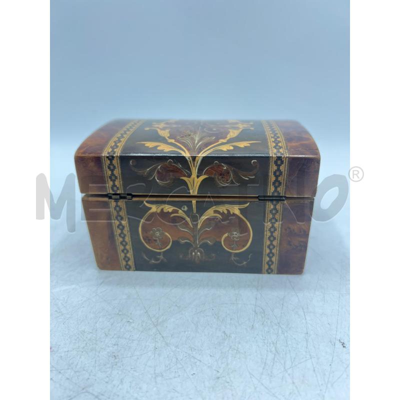 SCATOLETTA EPOCA IN LEGNO INTARSIATO EBANISTERIA - DA RESTAURARE 12X7X8 | Mercatino dell'Usato Teramo 3