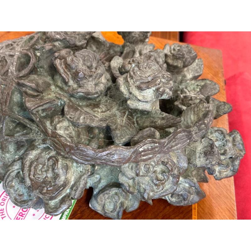 SCULTURA BRONZEA VASO DI FIORI E ROSE EPOCA 40X50CM  | Mercatino dell'Usato Teramo 5