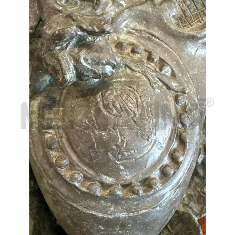 SCULTURA BRONZEA VASO DI FIORI E ROSE EPOCA 40X50CM  | Mercatino dell'Usato Teramo 3