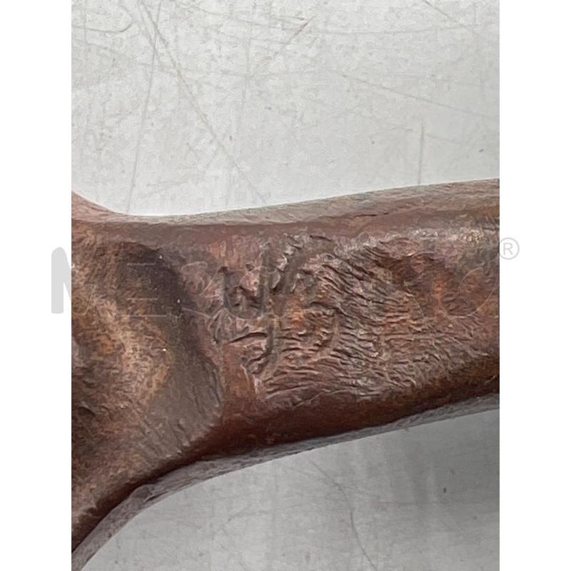 SCULTURA METALLO VOLTO BIFACCIALE SU BASETTA LEGNO 15CM | Mercatino dell'Usato Teramo 2