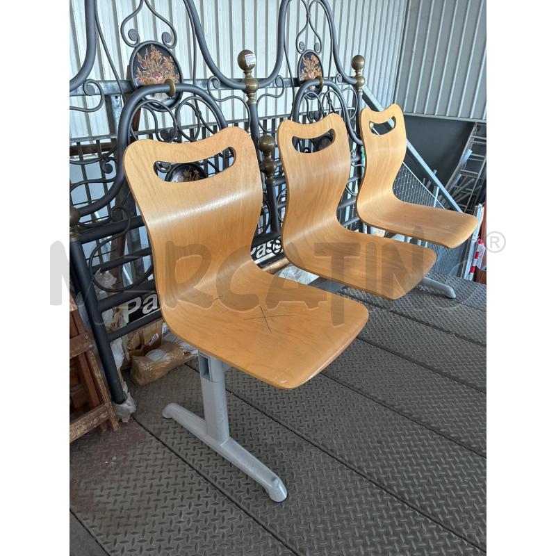 SEDIA ATTESA UFFICIO METALLO LEGNO 3 SEDUTE  | Mercatino dell'Usato Teramo 1