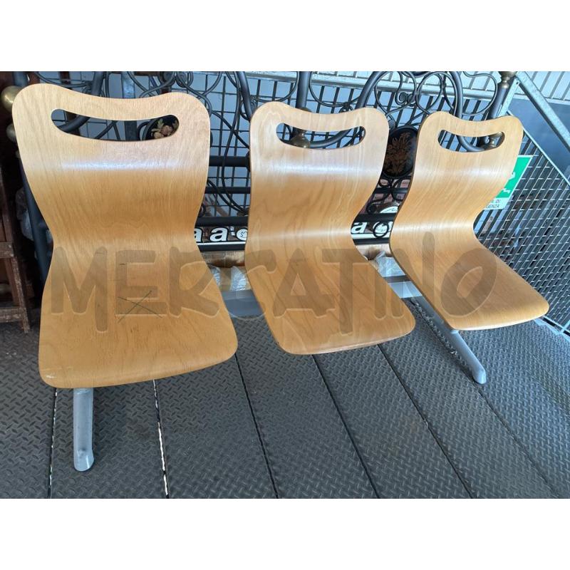 SEDIA ATTESA UFFICIO METALLO LEGNO 3 SEDUTE  | Mercatino dell'Usato Teramo 2