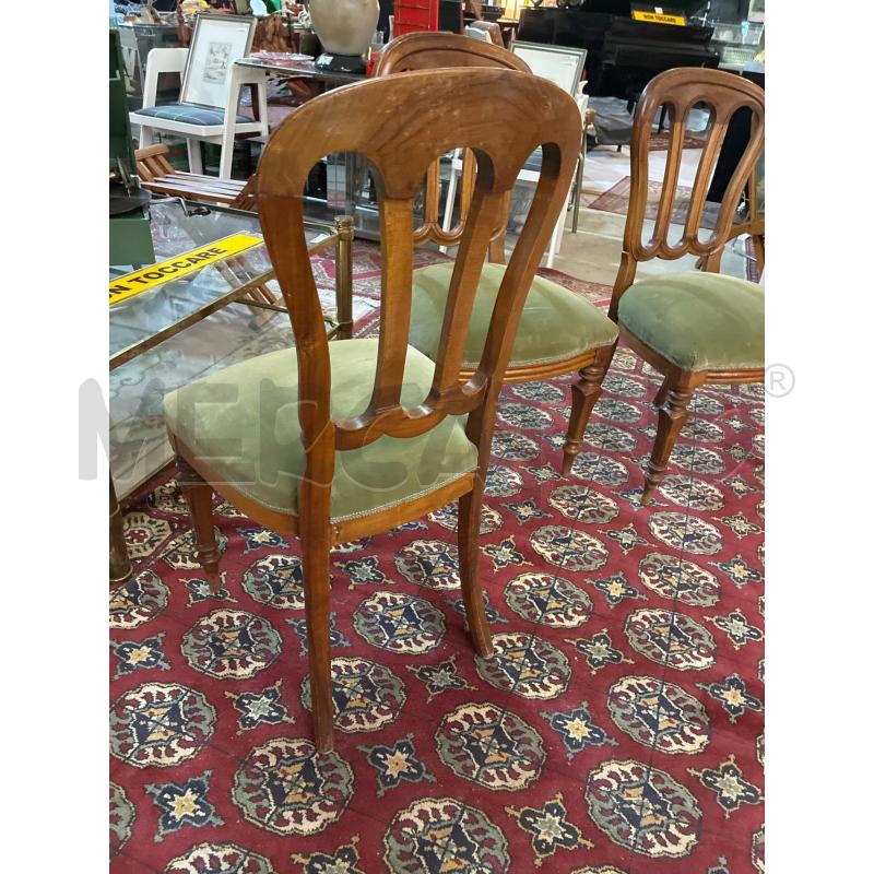 SEDIA CLASSICA IN LEGNO E VELLUTO VERDE | Mercatino dell'Usato Teramo 4