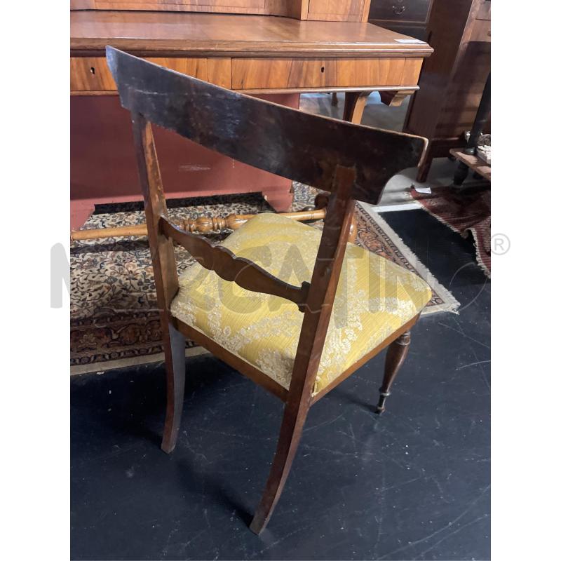 SEDIA D'EPOCA IN LEGNO E TESSUTO DAMASCO DORATO | Mercatino dell'Usato Teramo 4