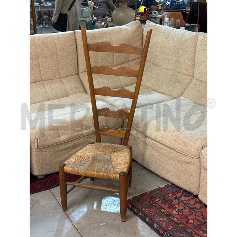 SEDIA FIRESIDE GIO PONTI IN NOCE E GIUNCO ANNI 30 | Mercatino dell'Usato Teramo 1