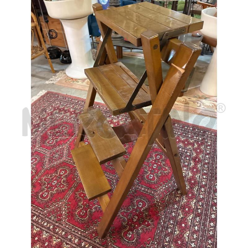 SEDIA PIEGHEVOLE LEGNO MASSELLO TRASFORMABILE IN SCALA | Mercatino dell'Usato Teramo 2