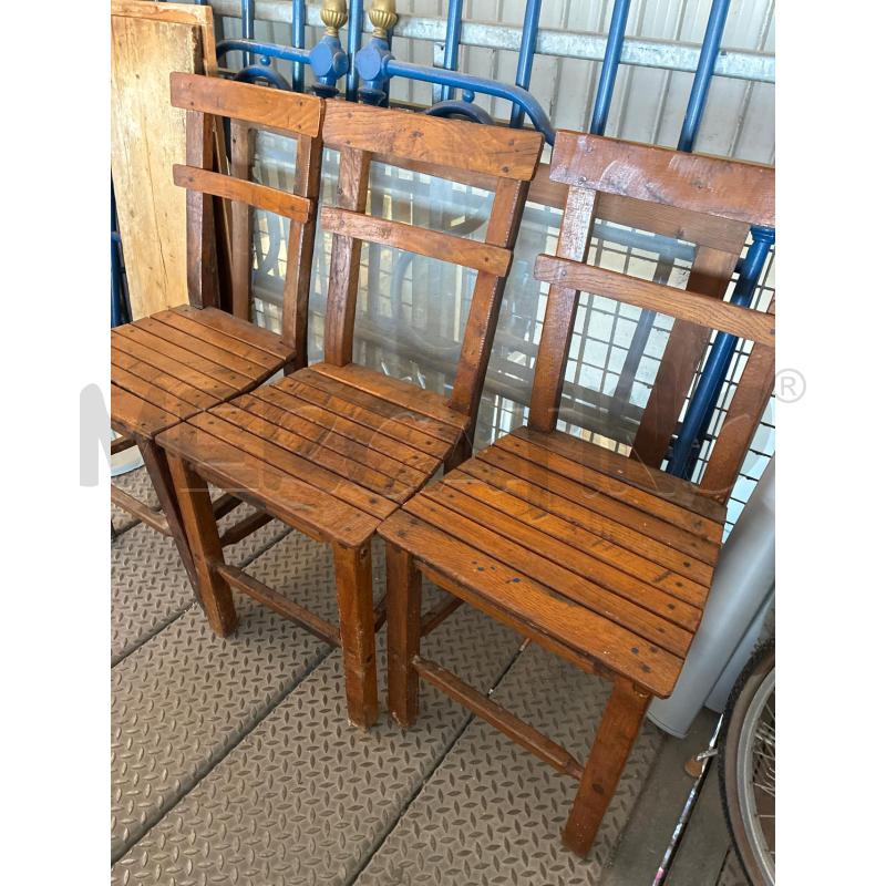 SEDIA RUSTICA IN LISTELLI LEGNO | Mercatino dell'Usato Teramo 2