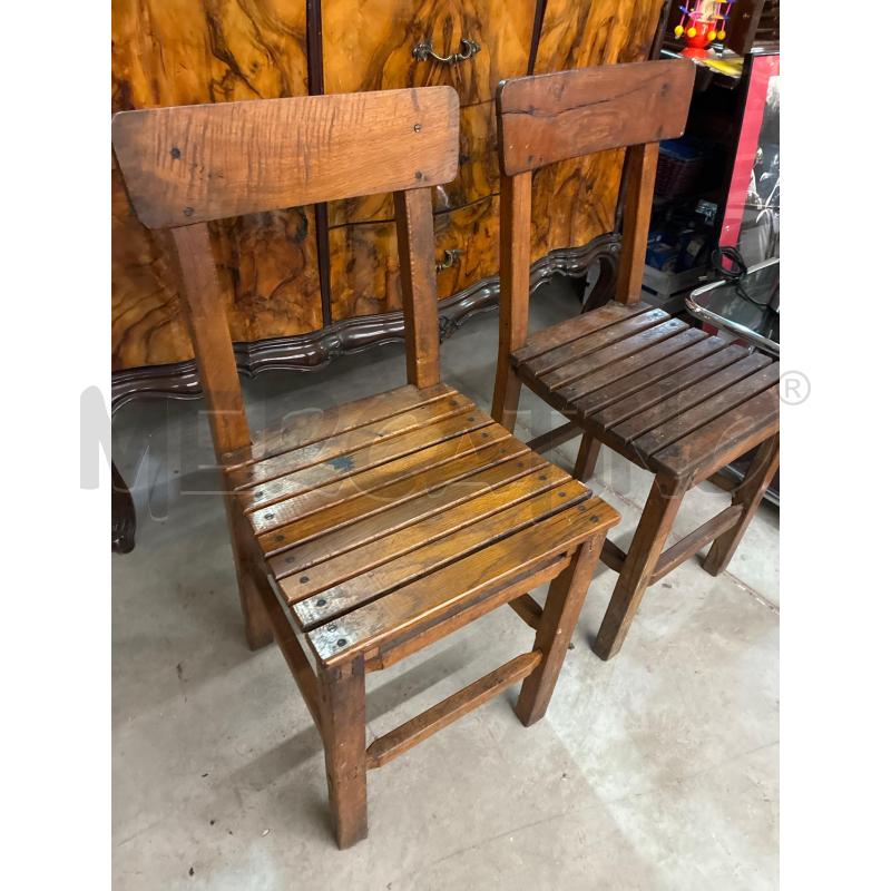 SEDIA RUSTICA IN LISTELLI LEGNO | Mercatino dell'Usato Teramo 2