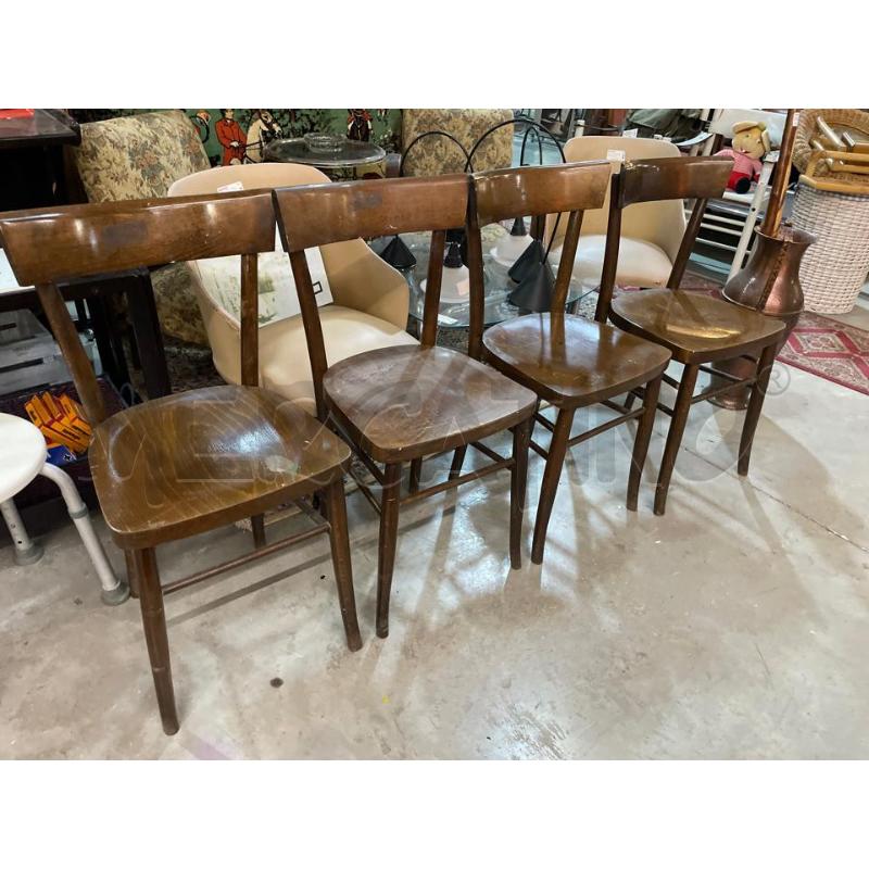SEDIE ANNI 50 TUTTO LEGNO  PZ.4  | Mercatino dell'Usato Teramo 1