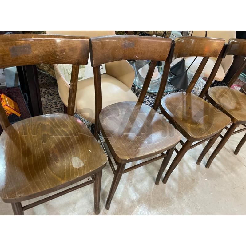 SEDIE ANNI 50 TUTTO LEGNO  PZ.4  | Mercatino dell'Usato Teramo 4