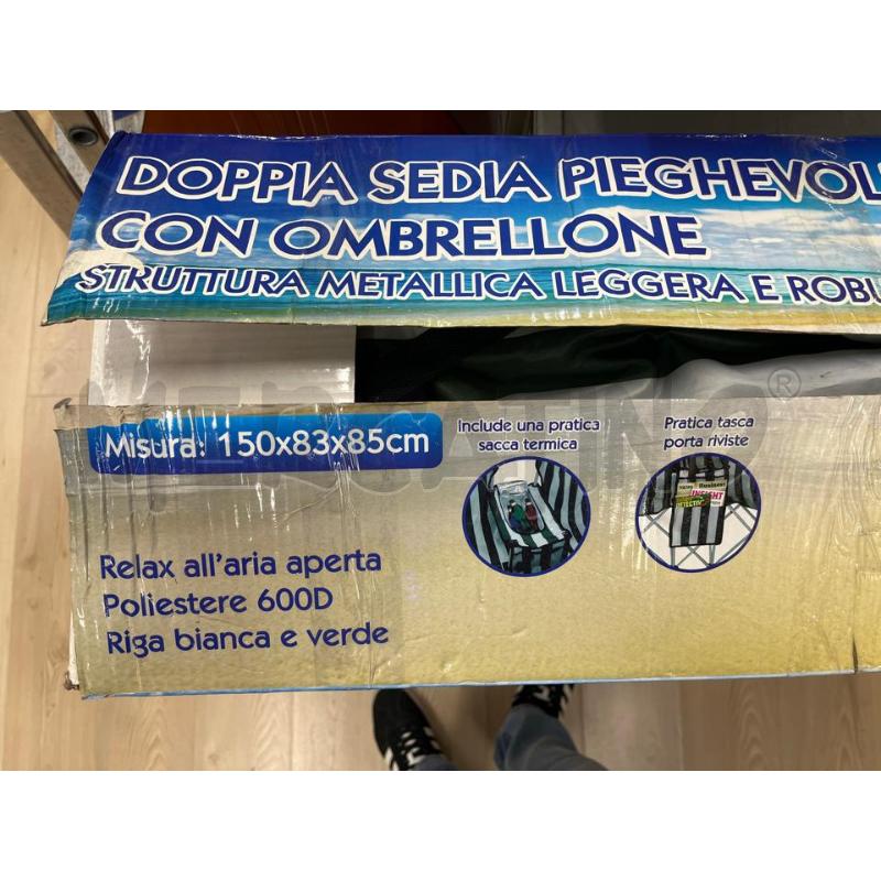 SEDIE COPPIA PIEGHEVOLI DA ESTERNO + OMBRELLONE SET PERFETTO | Mercatino dell'Usato Teramo 1