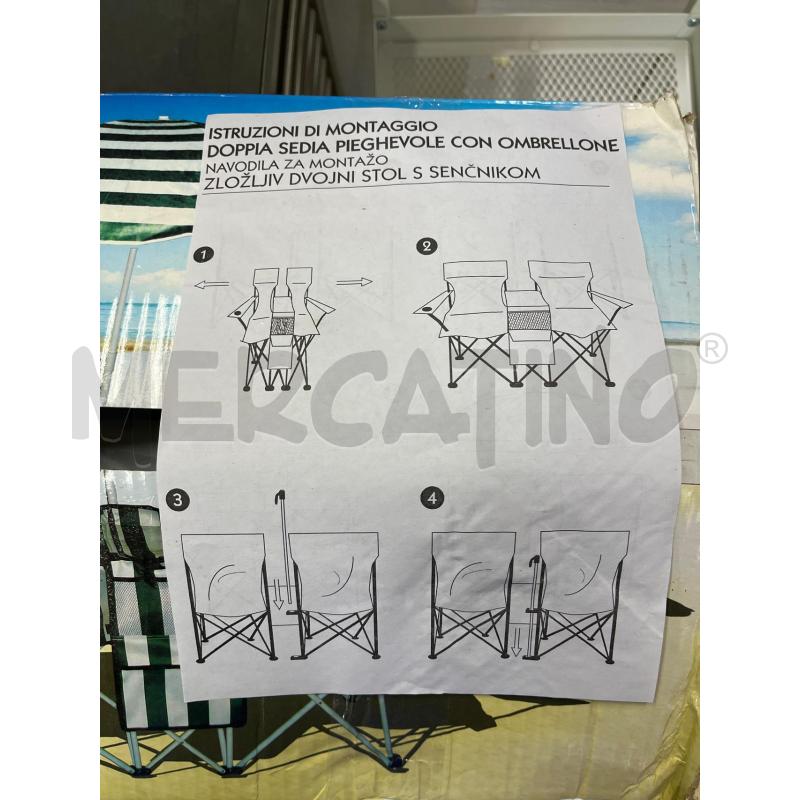 SEDIE COPPIA PIEGHEVOLI DA ESTERNO + OMBRELLONE SET PERFETTO | Mercatino dell'Usato Teramo 2