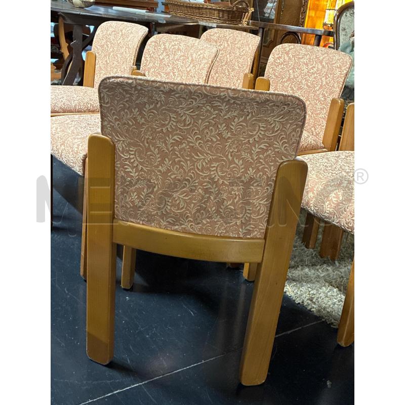 SEDIE MODERNARIATO LEGNO STOFFA FOGLIE ROSA PZ.6  | Mercatino dell'Usato Teramo 3