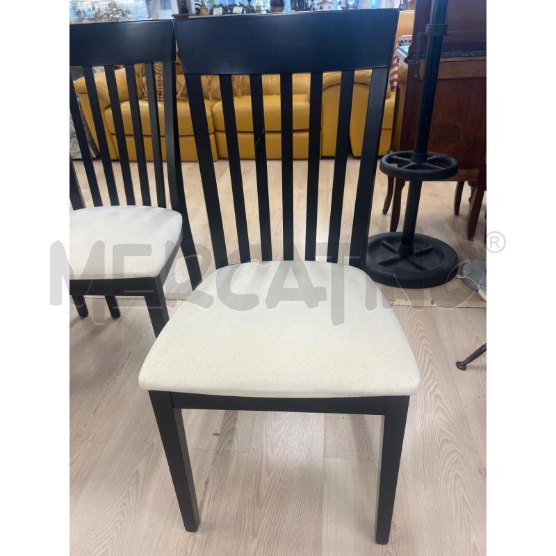 SEDIE PZ. 6 CALLIGARIS LEGNO NERO LACCATE SEDUTA STOFFA IMBOTTITA | Mercatino dell'Usato Teramo 2