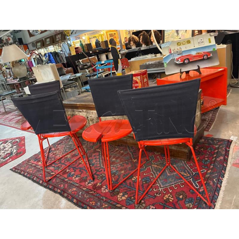 SEDIE TERNA DI GASPARE CAIROLI PROD.SECCOSE METALLO PLASTICA  ROSSO 4PZ. | Mercatino dell'Usato Teramo 3